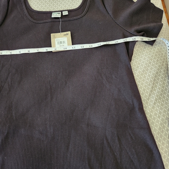 New 1X Puma Black Ribbed Square Neck Bodycon Dress - Picture 15 of 16